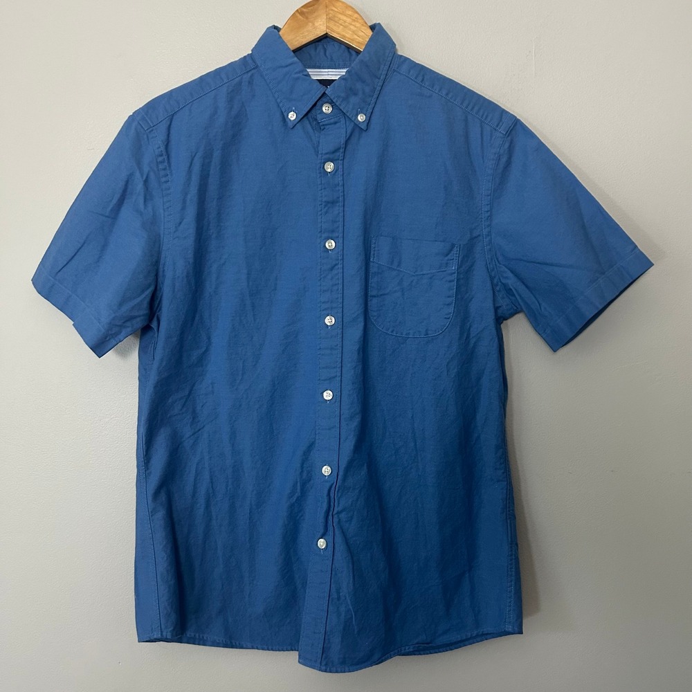 Charles Tyrwhitt Button Down Shirt Mens Medium Blue Slim Fit Short Sleeve Cotton - Picture 2 of 8